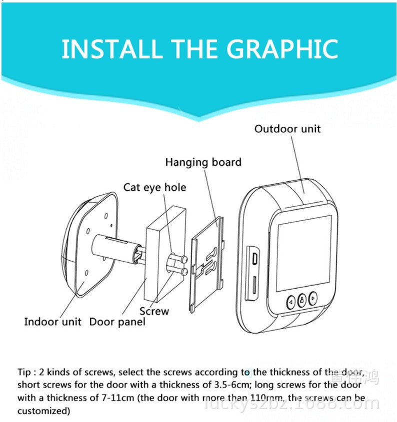 2.4 Inch Security Smart Doorbell Peep hole Camera