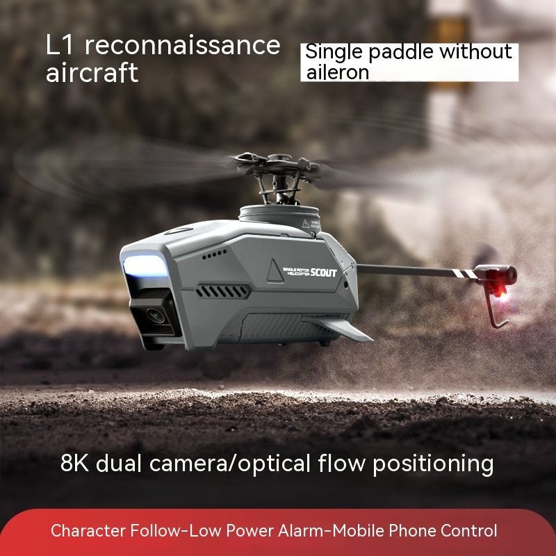 Four-channel Single Paddle Helicopter Drone