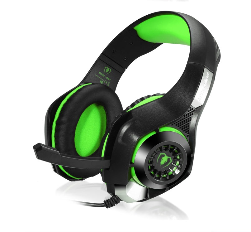 Head-mounted luminous gaming headset with microphone