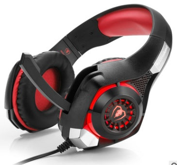 Head-mounted luminous gaming headset with microphone