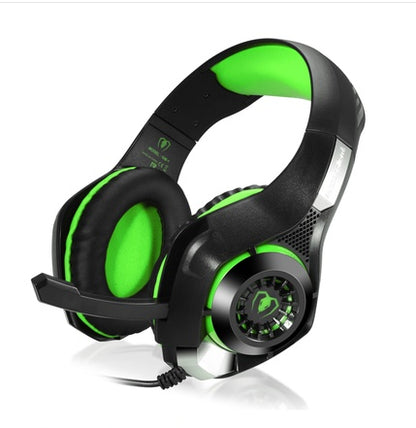 Head-mounted luminous gaming headset with microphone