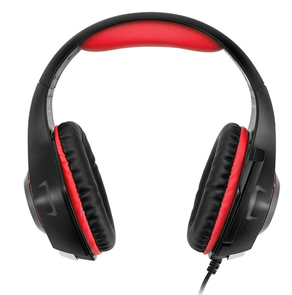 Head-mounted luminous gaming headset with microphone