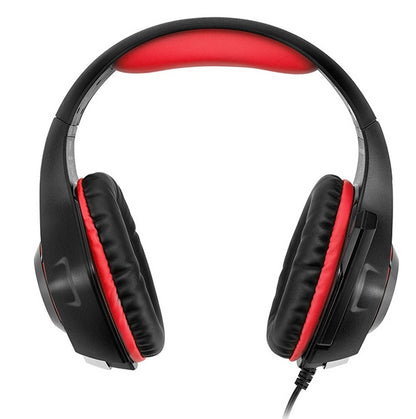 Head-mounted luminous gaming headset with microphone