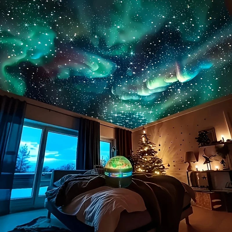 Water Ripple Effect Ambient Projection Light - USB-C & Battery-Powered LED Starry Sky Lighting With Remote Control, Color-Changing Mood Light For Bedroom And Living Room, Festival Gift