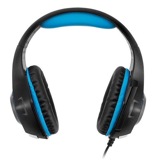 Head-mounted luminous gaming headset with microphone