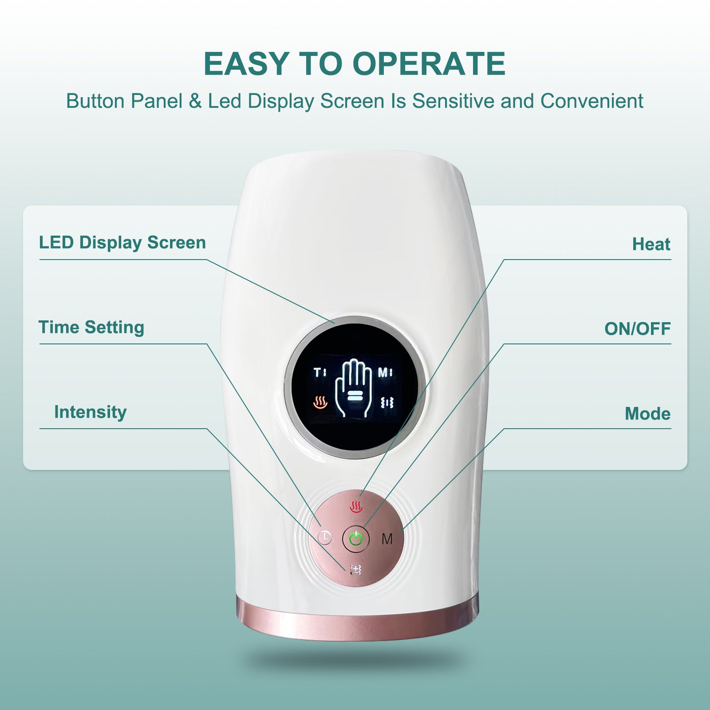 3-Speed Hand Massager With Heat, Air Compression & 30-Min Timer, Portable & Relaxing