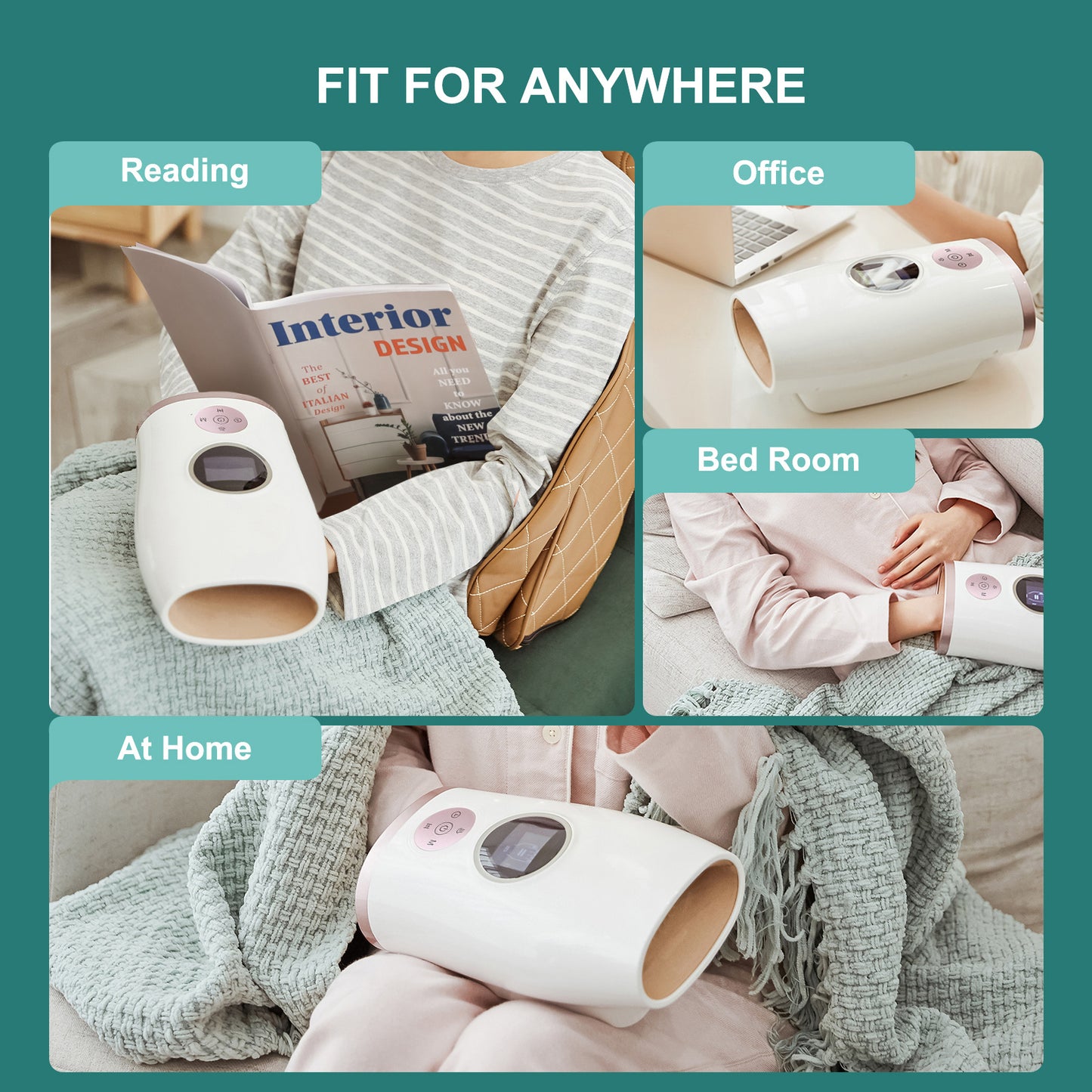 3-Speed Hand Massager With Heat, Air Compression & 30-Min Timer, Portable & Relaxing