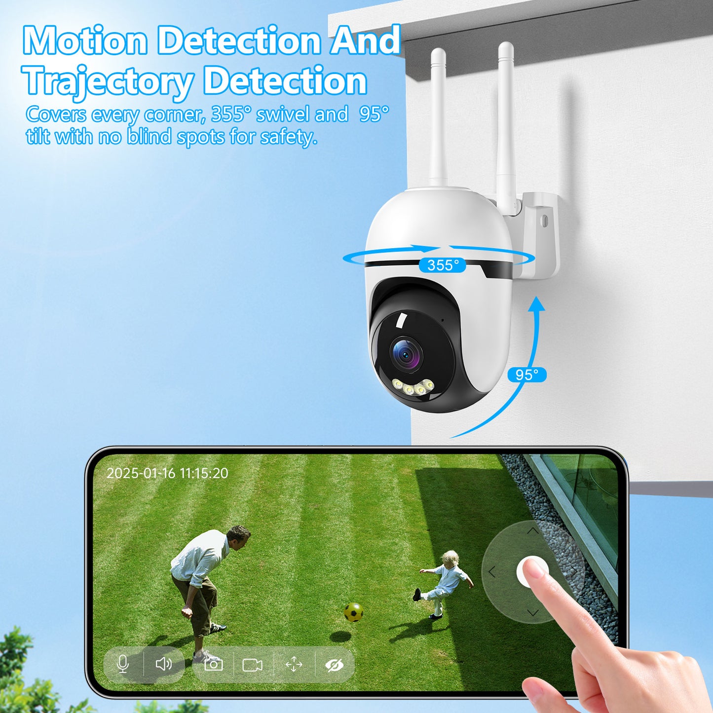 3MP PTZ Wireless Indoor Outdoor Mini Camera