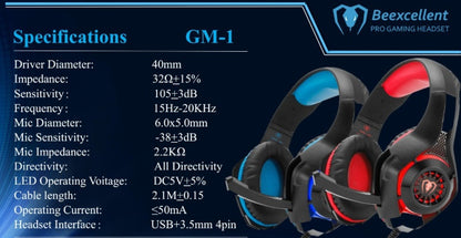 Head-mounted luminous gaming headset with microphone