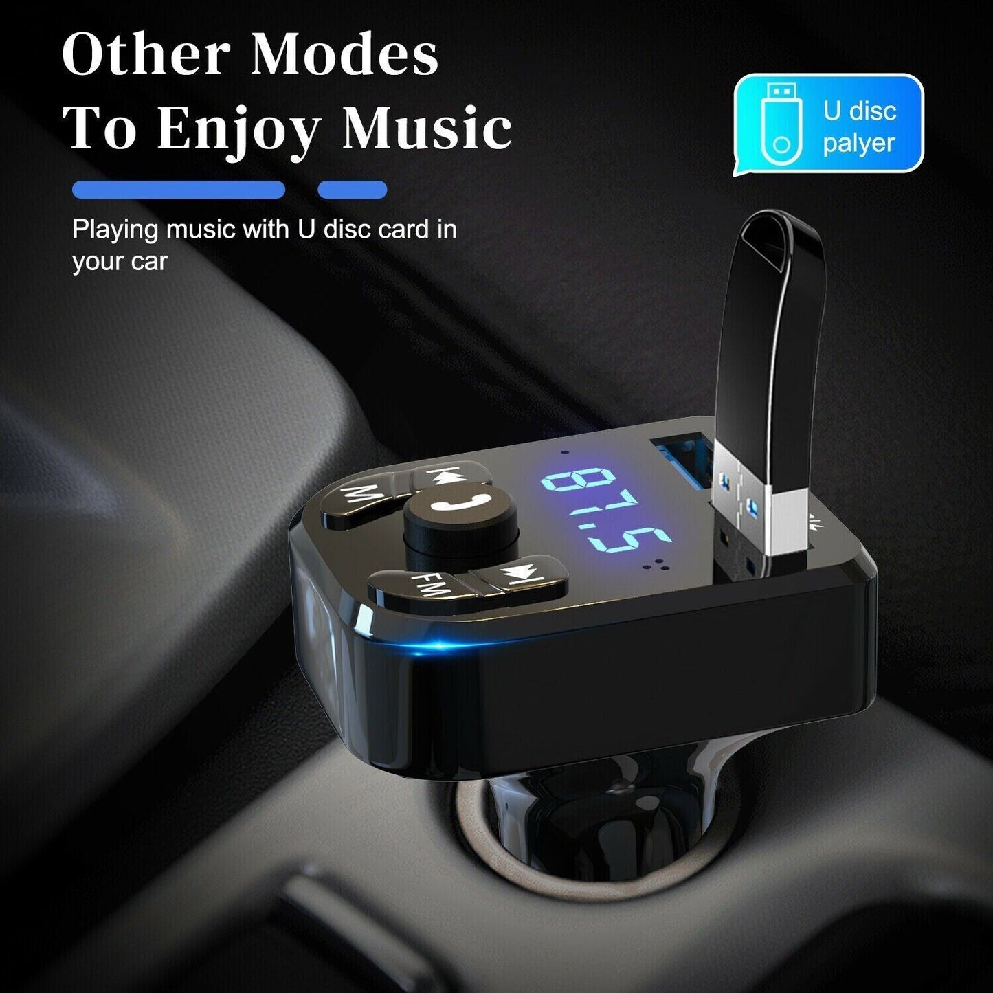 Wireless Car Bluetooth FM Transmitter MP3 Audio USB Charger