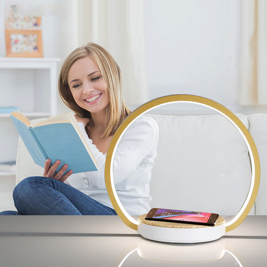 Mobile phone wireless charging with induction lamp