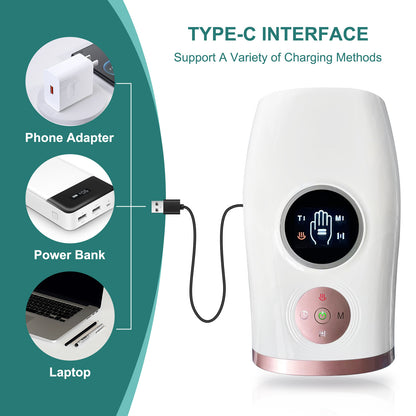 3-Speed Hand Massager With Heat, Air Compression & 30-Min Timer, Portable & Relaxing