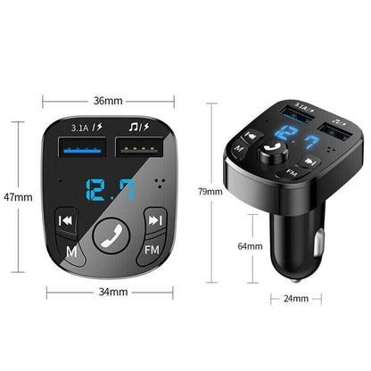 Wireless Car Bluetooth FM Transmitter MP3 Audio USB Charger
